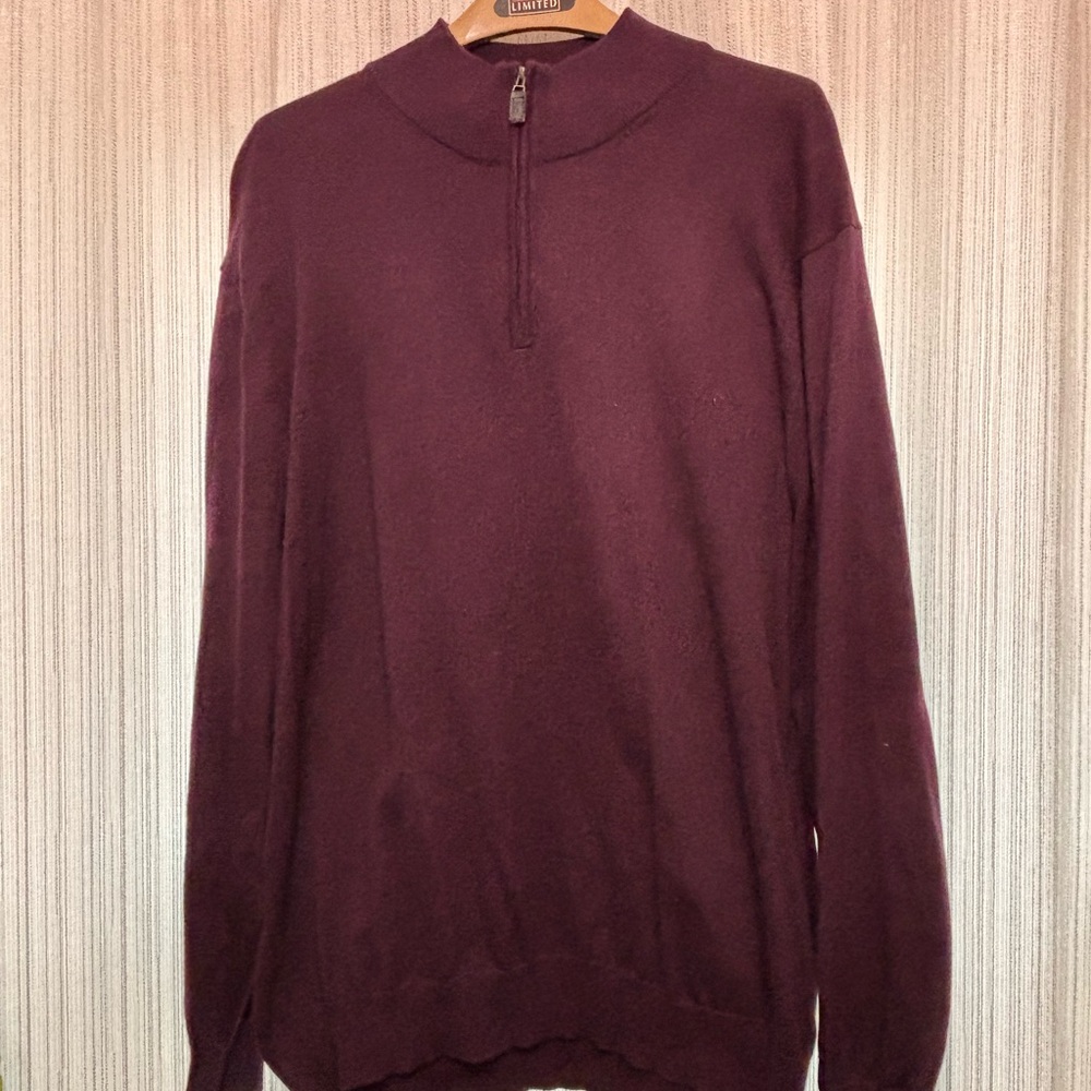 Jose A. Bank Men's Purple Zip-Up Sweater